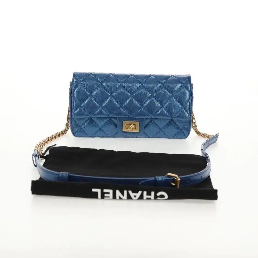 Chanel Matelasse Calfskin Chain Shoulder Bag Blue